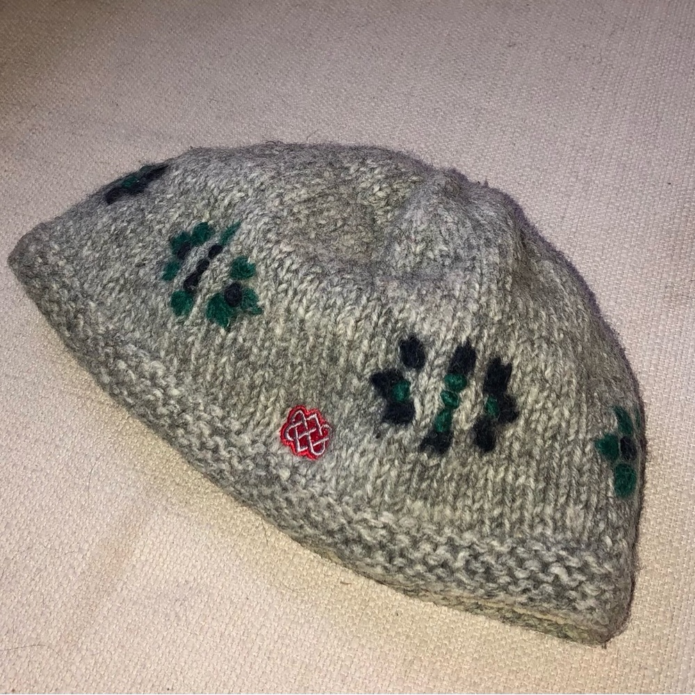 SHERPA WOOL GRAY BLUE BEANIE LINED CAP WINTER HAT